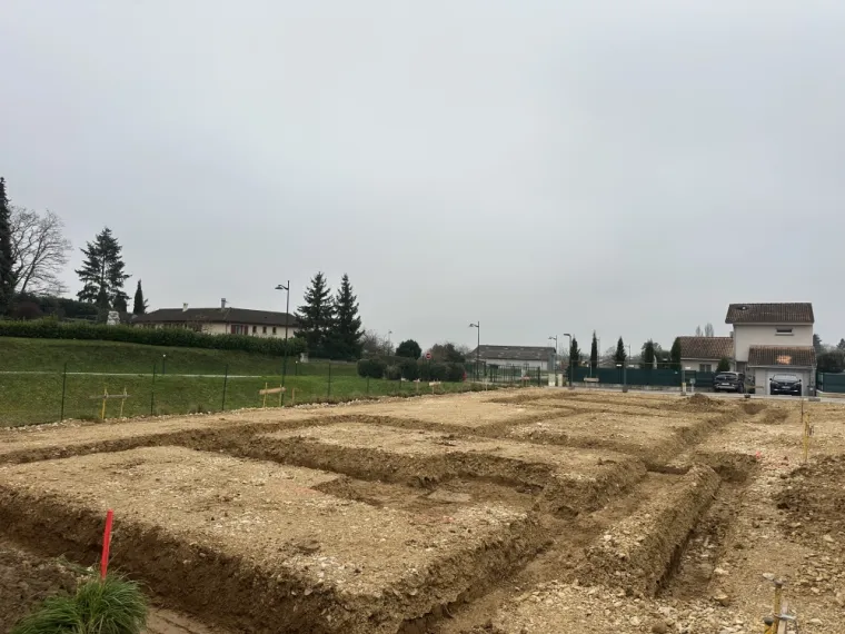 Terrassement et fondation : chantier Dynacité Bourg-Saint-Christophe , Meximieux, SAS Tornare