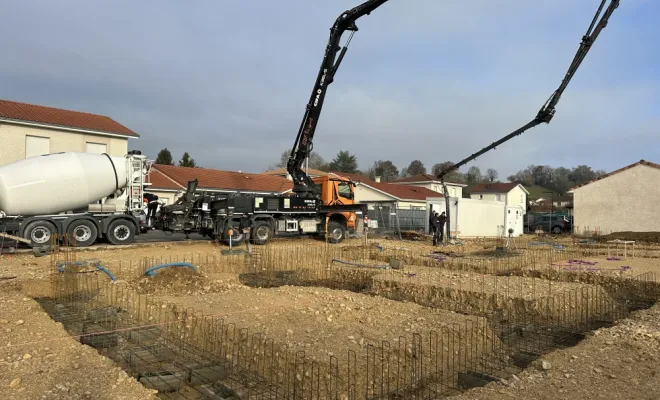 Terrassement et fondation : chantier Dynacité Bourg-Saint-Christophe , Meximieux, SAS Tornare